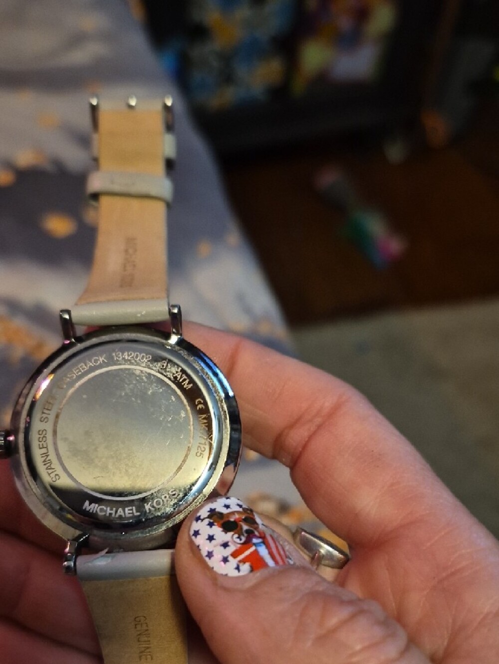 Michael Kors Silver Dial Watch with Gray Leather Strap - Picture 5 of 11